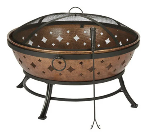 Living Accents Noma Wood Fire Pit 22.4 In. H X 35.8 In. W X 22 In. D Steel