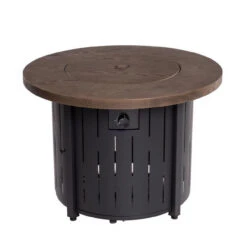 Living Accents 36 In. W Steel Modern Round Propane Fire Pit