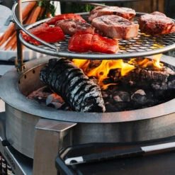 Breeo Stainless Steel Round Charcoal & Wood Fire Pit -Grill Top Griddle Store 4031553 A V2.eps High 34297.1757511547
