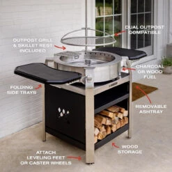 Breeo Stainless Steel Round Charcoal & Wood Fire Pit -Grill Top Griddle Store 4031553 A V3.eps High 78821.1757511547