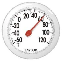 Taylor Dial Thermometer 6" Plastic White