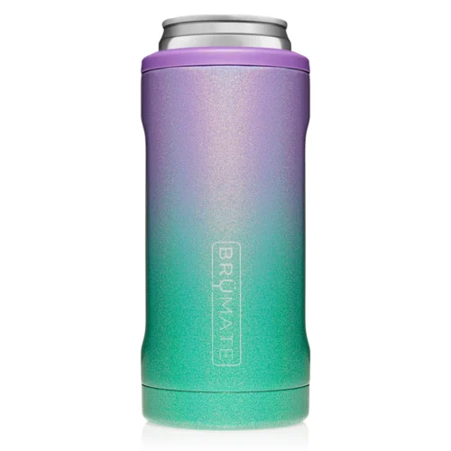 Brumate Hopsulator Slim 12 Oz Slim Glitter Mermaid BPA Free Vacuum Insulated Tumbler