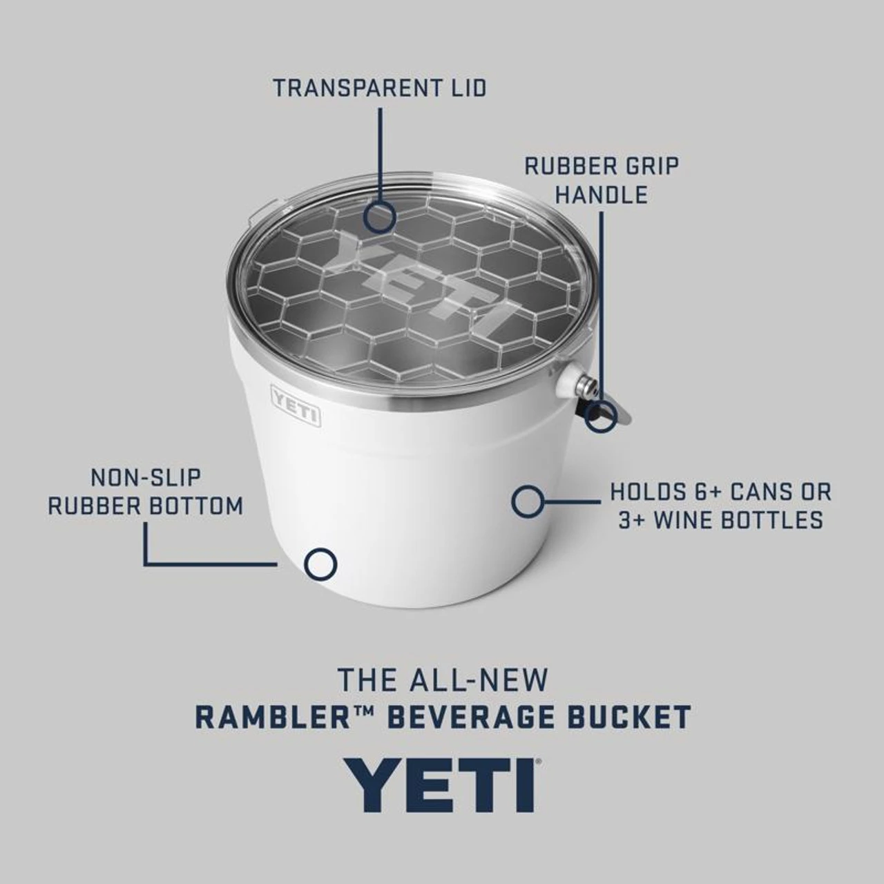 Yeti Coolers YETI Rambler 256 Oz White Stainless Steel Beverage Bucket 4 Yeti Coolers YETI Rambler 256 Oz White Stainless Steel Beverage Bucket - Image 2
