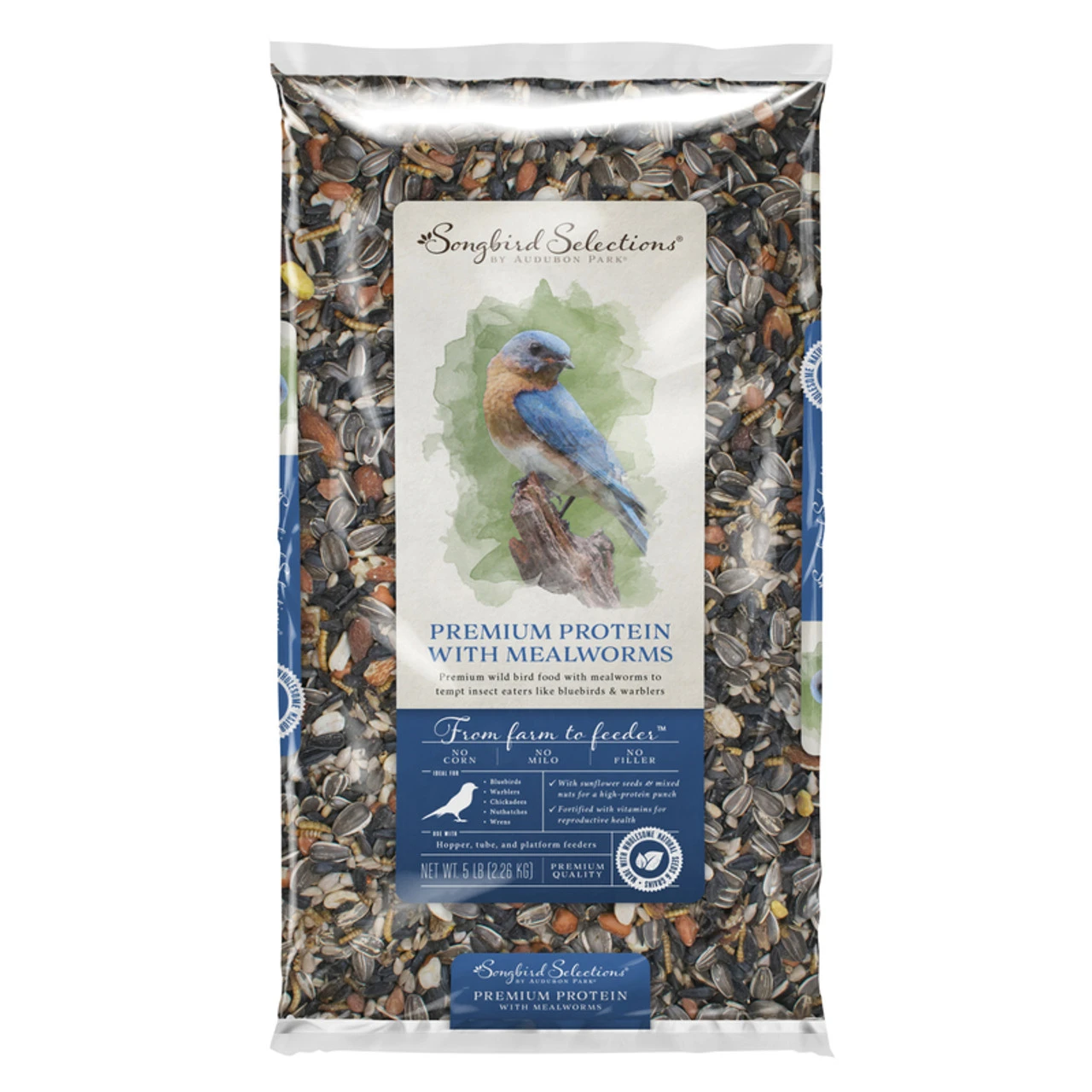 Audubon Park Songbird Selections Bluebird/Warblers Mealworm Bird Seed 5 Lb 3 Audubon Park Songbird Selections Bluebird/Warblers Mealworm Bird Seed 5 Lb