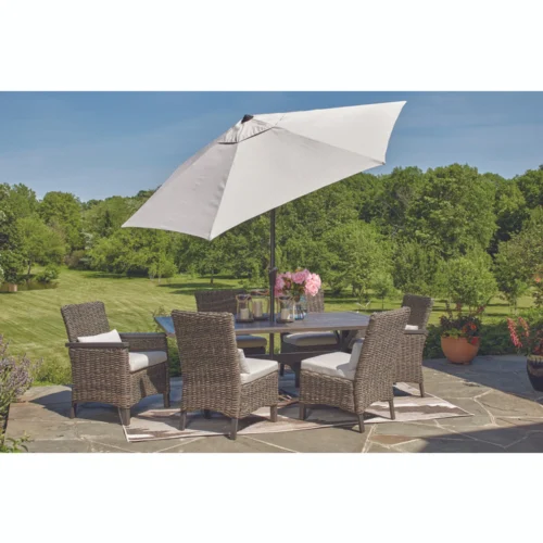 Living Accents Rochdale 7 Pc Black Aluminum Dining Set Gray