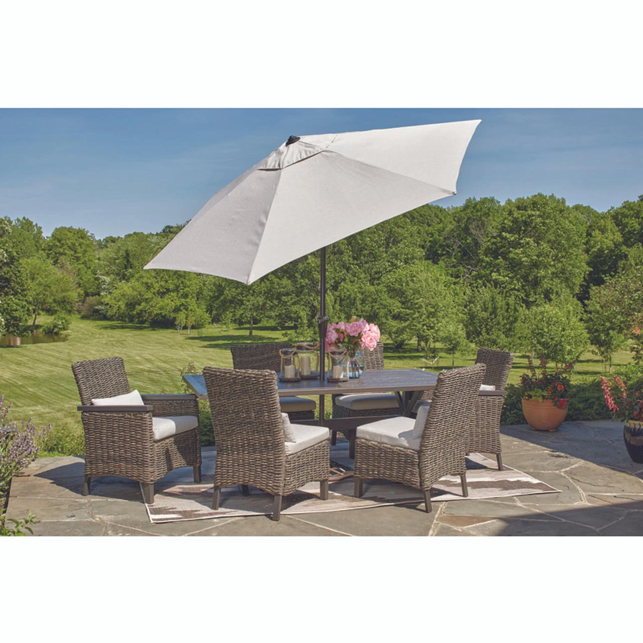 Living Accents Rochdale 7 Pc Black Aluminum Dining Set Gray 3 Living Accents Rochdale 7 Pc Black Aluminum Dining Set Gray