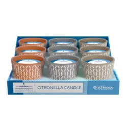 Outdoozie Assorted Ceramic 4 In. H Zander Dash Citronella Candle 1pc