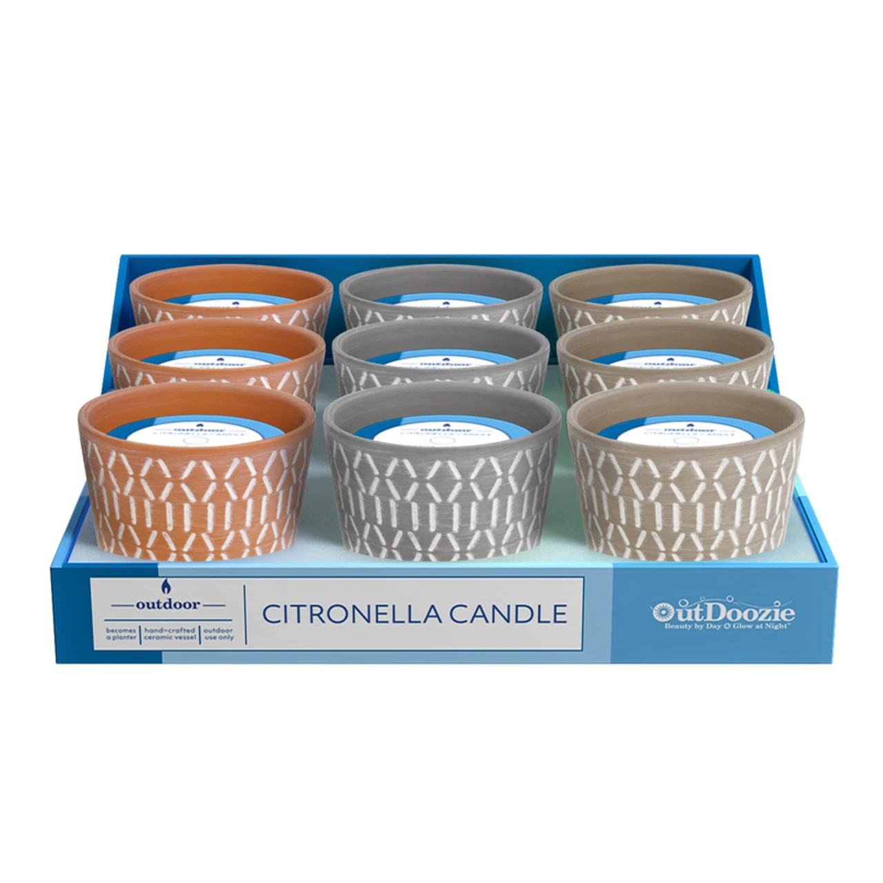 Outdoozie Assorted Ceramic 4 In. H Zander Dash Citronella Candle 1pc 3 Outdoozie Assorted Ceramic 4 In. H Zander Dash Citronella Candle 1pc
