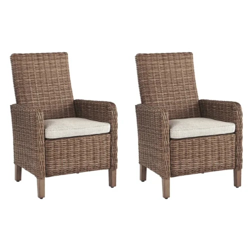 Signature Design By Ashley Beachcroft Brown Aluminum Frame Contoured Armchair 2pc