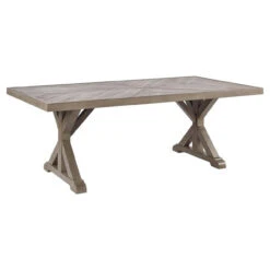 Signature Design By Ashley Beachcroft Beige Rectangular Stone Dining Table
