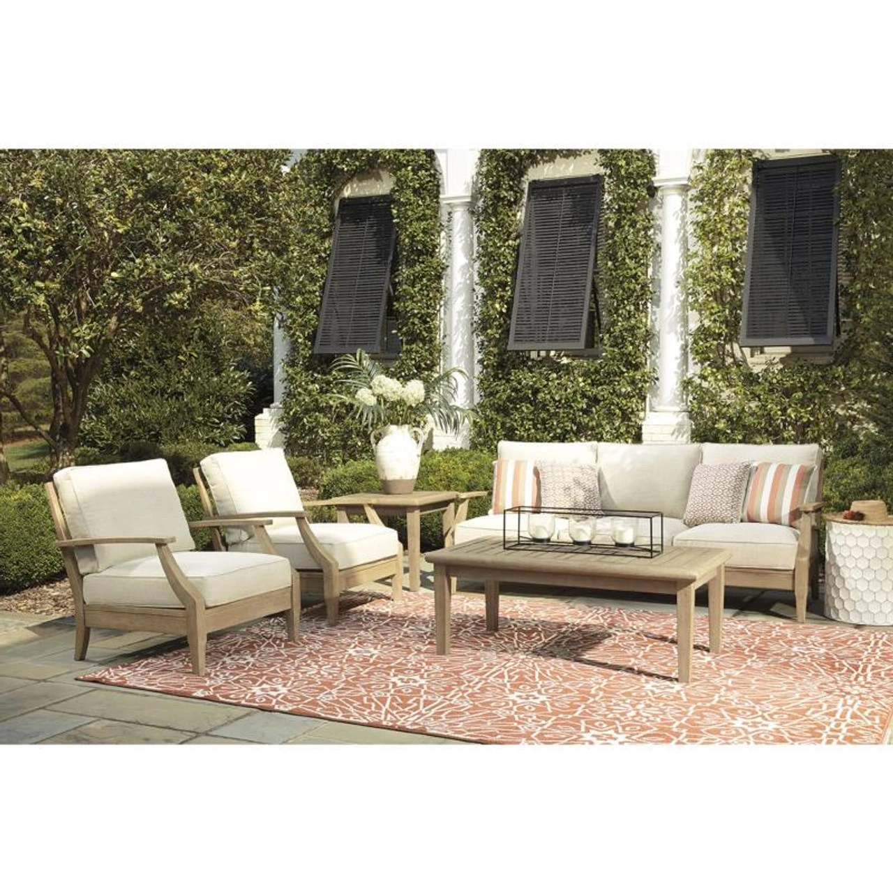 Signature Design By Ashley Clare View 5 Pc Brown Wood Patio Set 4 Signature Design By Ashley Clare View 5 Pc Brown Wood Patio Set - Image 2
