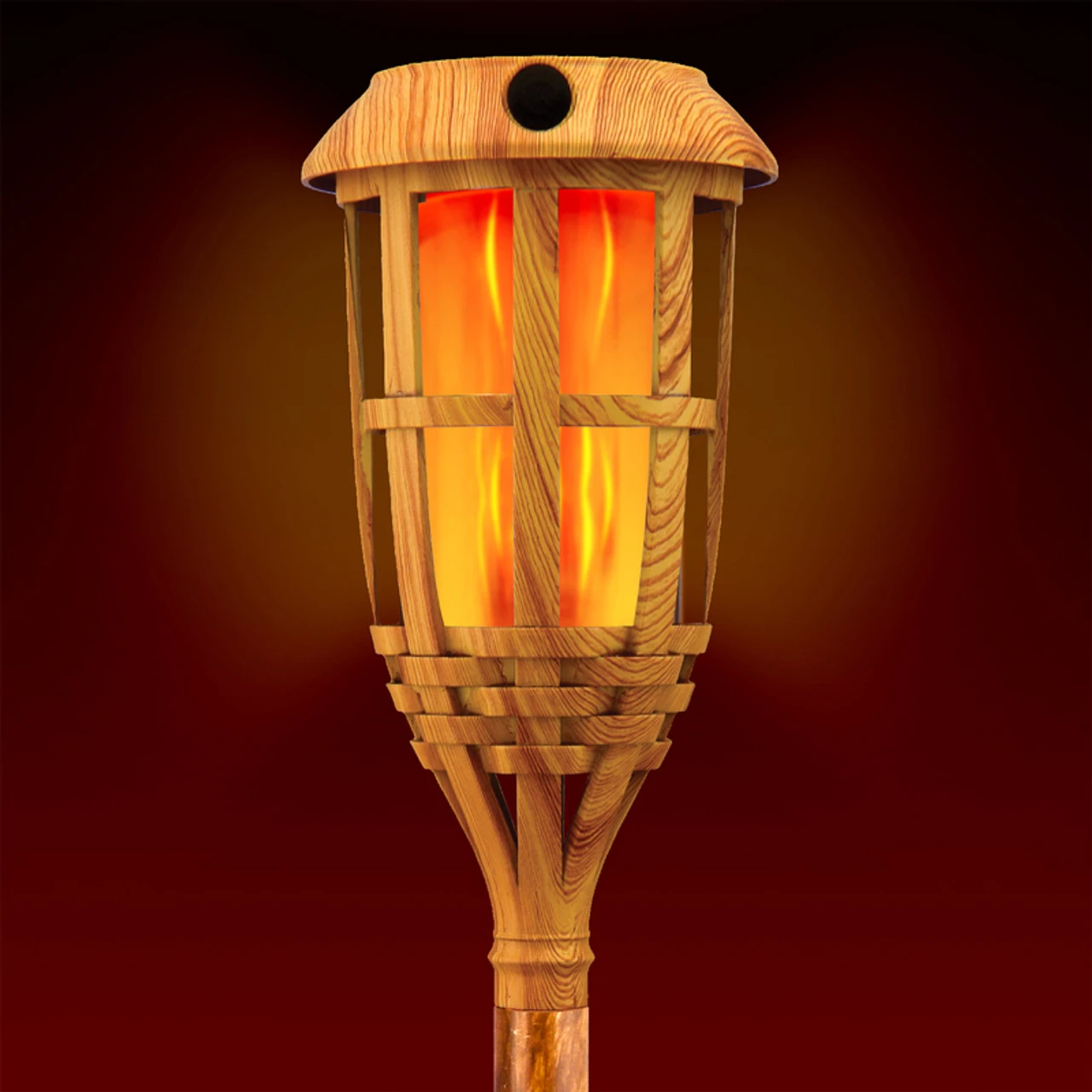 Blazing LED Amber Flickering Flame Bamboo Torch 4 Blazing LED Amber Flickering Flame Bamboo Torch - Image 2