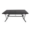 Living Accents Pacifica Black Rectangular Aluminum Slat Top Dining Table -Grill Top Griddle Store 8082587 A.eps High 86845.1711670918