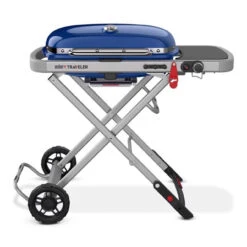 Weber Traveler Liquid Propane Portable Grill Deep Ocean Blue