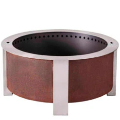 Breeo X Series 30 In. W Corten Steel Outdoor Round Wood Fire Pit