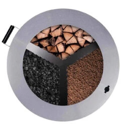 Breeo Y Series Smokeless Fire Pit 19 In. W Stainless Steel Outdoor Round Multi-Fuel Fire Pit -Grill Top Griddle Store 8084688 A V8.eps High 81025.1695144544