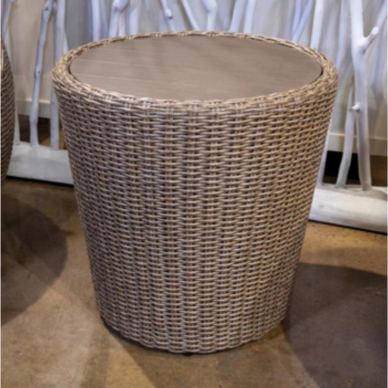 Signature Design By Ashley Danson Beige Round PolyWood Casual End Table 3 Signature Design By Ashley Danson Beige Round PolyWood Casual End Table