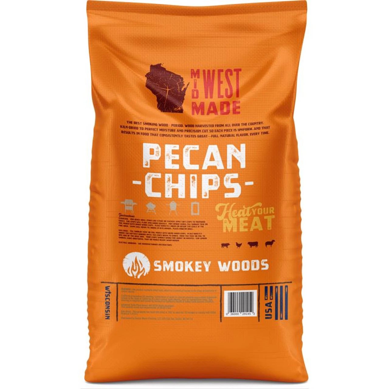 Smokey Woods All Natural Pecan Wood Smoking Chips 192 Cu In 4 Smokey Woods All Natural Pecan Wood Smoking Chips 192 Cu In - Image 2