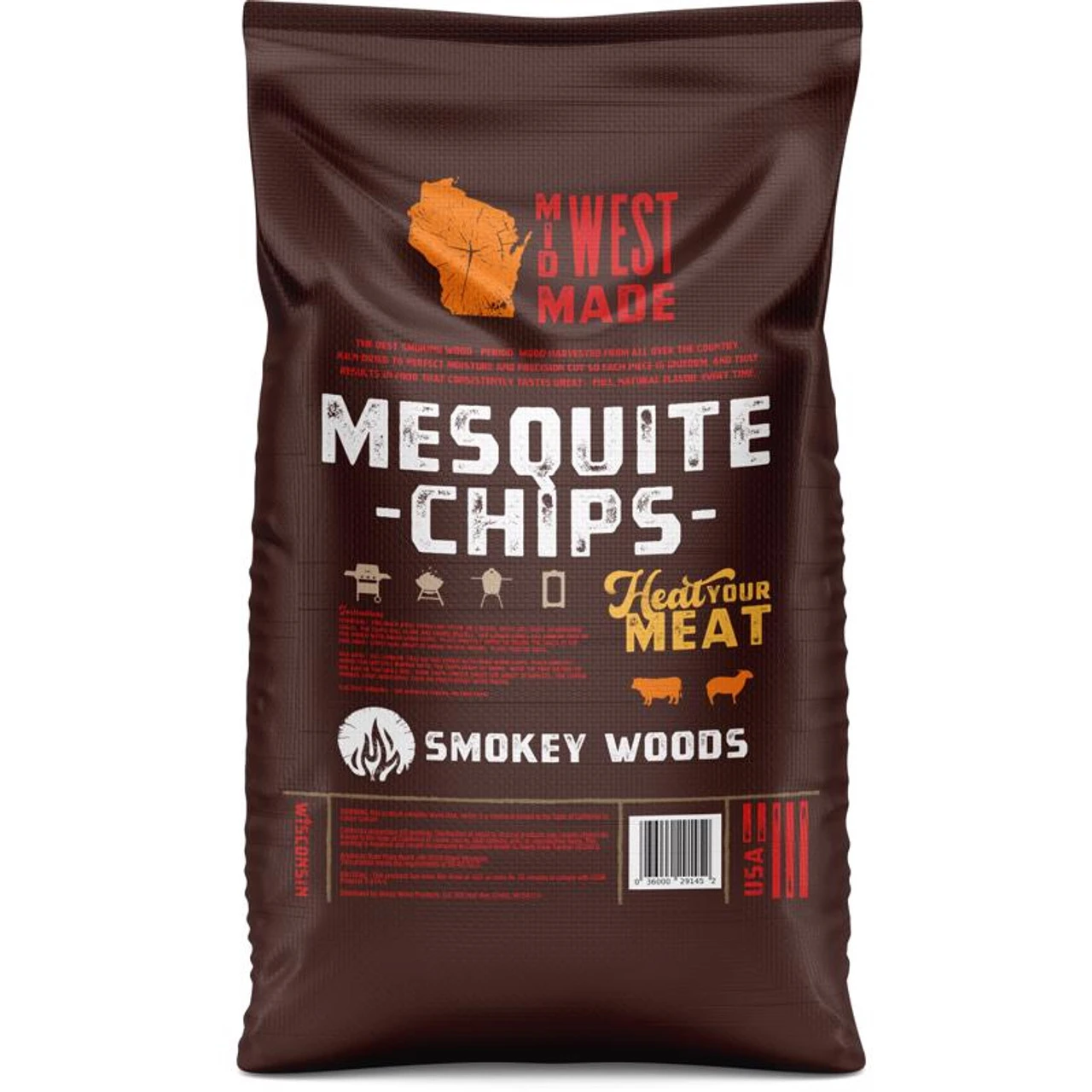Smokey Woods All Natural Mesquite Wood Smoking Chips 192 Cu In 4 Smokey Woods All Natural Mesquite Wood Smoking Chips 192 Cu In - Image 2