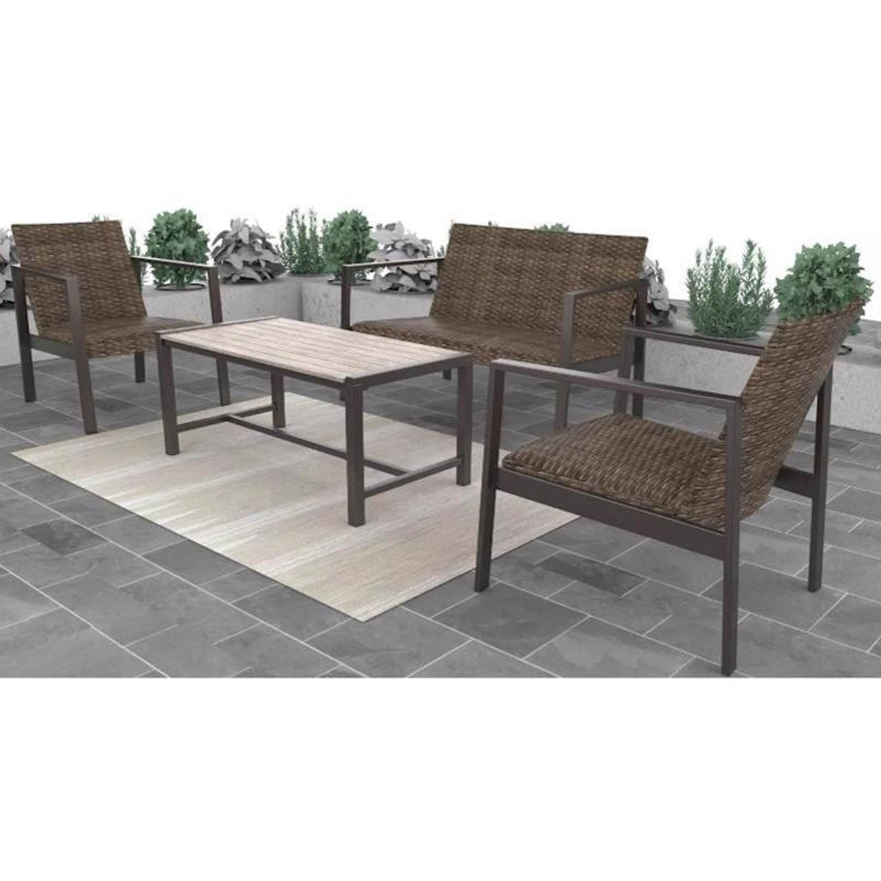 Living Accents Nord Steel Frame Loveseat Set 3 Living Accents Nord Steel Frame Loveseat Set