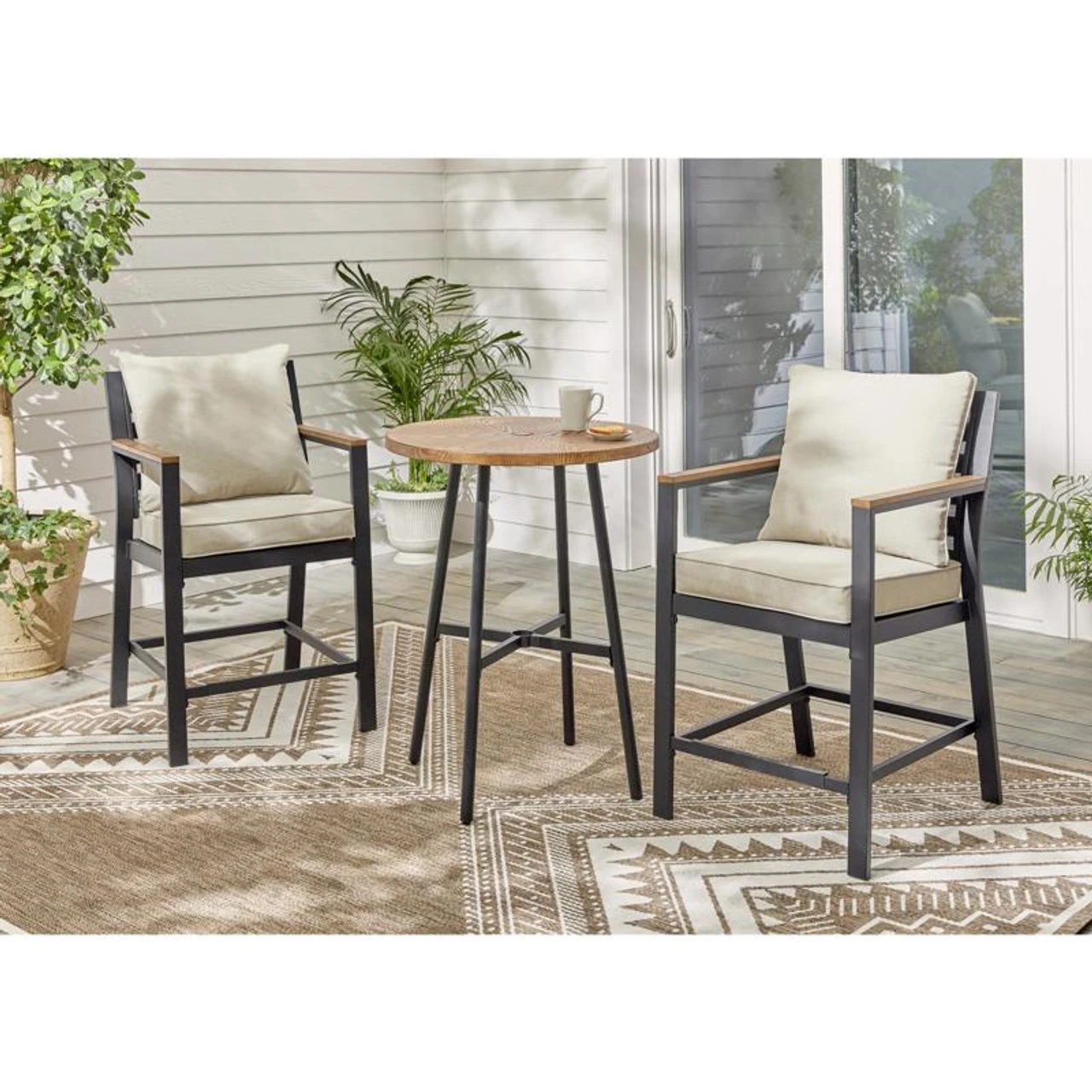 Living Accents Nightingale 3 Pc Black Steel Dining Set 4 Living Accents Nightingale 3 Pc Black Steel Dining Set - Image 2