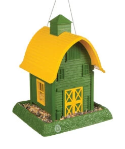 North States Green Barn Wild Bird 1 Lb Plastic Hopper Bird Feeder 4 Ports
