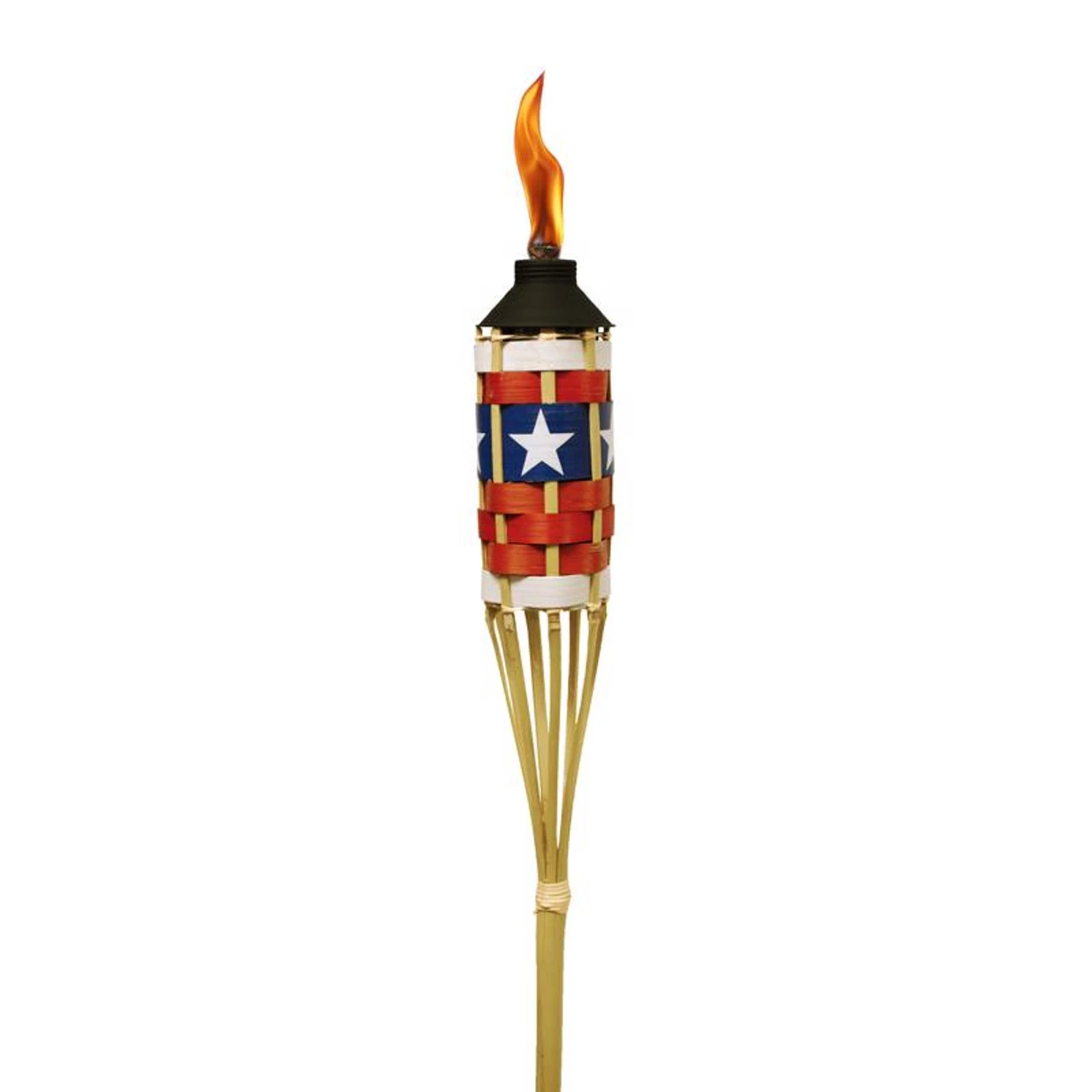 Tiki FlameKeeper Red/White/Blue Bamboo 57 In. Garden Torch 3 Tiki FlameKeeper Red/White/Blue Bamboo 57 In. Garden Torch