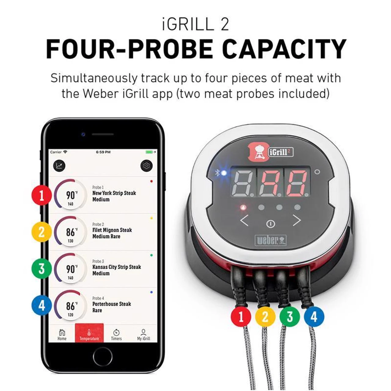 Weber 7203 IGrill 2 Digital Bluetooth Enabled Grill/Meat Thermometer 9 Weber 7203 IGrill 2 Digital Bluetooth Enabled Grill/Meat Thermometer - Image 7