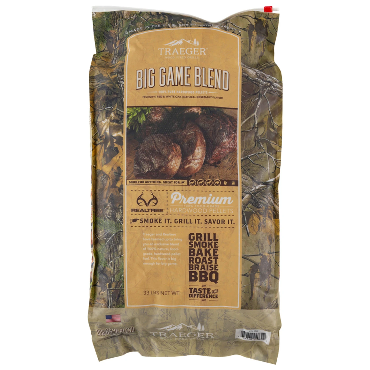 Traeger Realtree All Natural Big Game Blend Hardwood Pellets 33 Lb 3 Traeger Realtree All Natural Big Game Blend Hardwood Pellets 33 Lb
