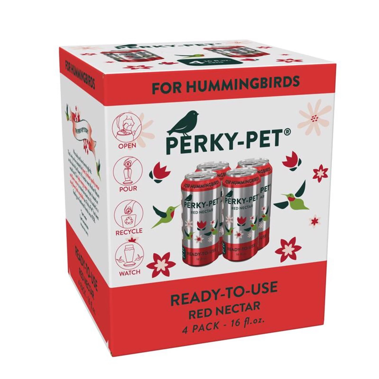 Perky-Pet Hummingbird Sucrose Red Nectar 4 Pk 3 Perky-Pet Hummingbird Sucrose Red Nectar 4 Pk