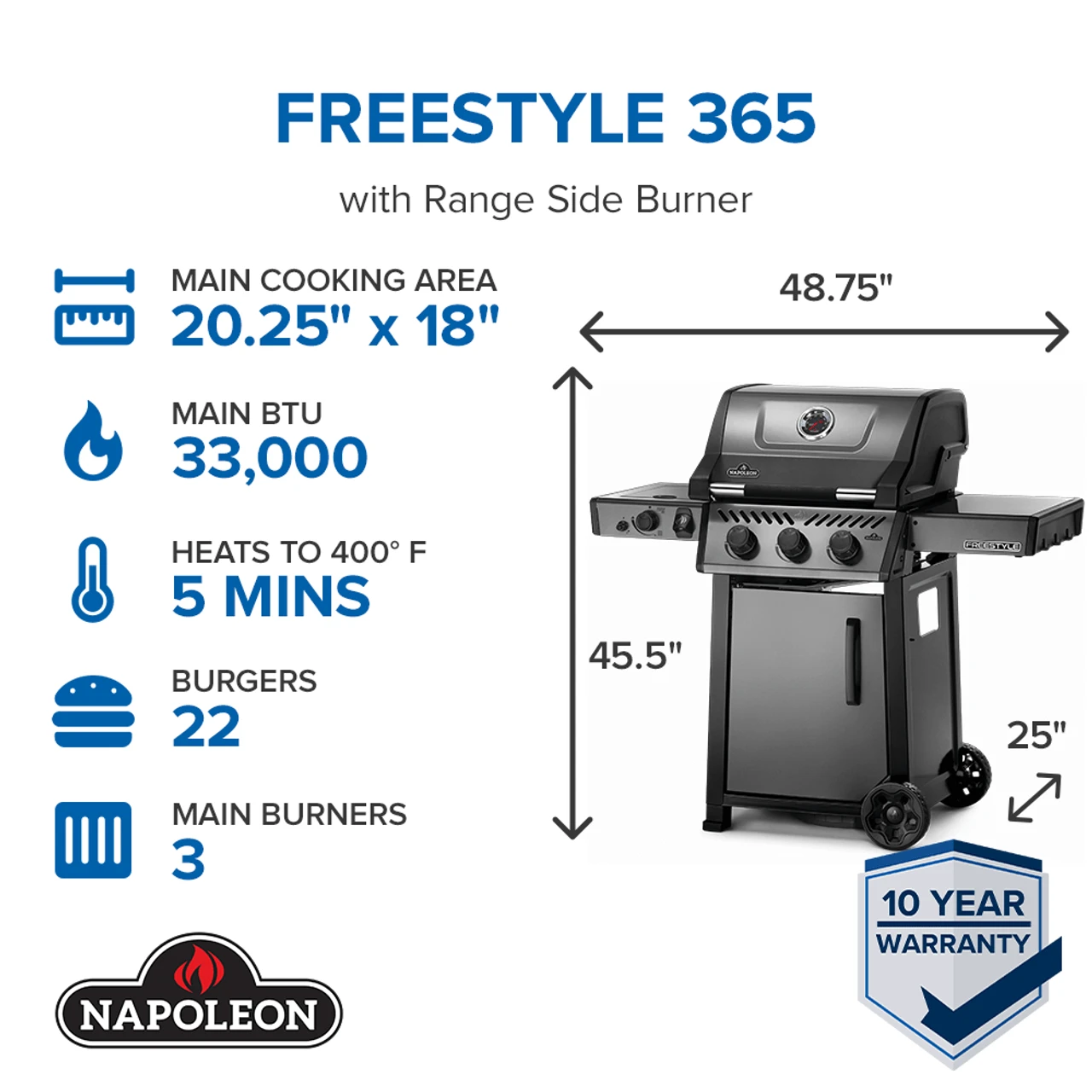 Napoleon F365DSBPGT-ECP Freestyle 365 SB With Range Side Burner 5 Napoleon F365DSBPGT-ECP Freestyle 365 SB With Range Side Burner - Image 3