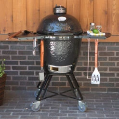 Primo PGCRC Large Round Charcoal Ceramic Kamado Grill -Grill Top Griddle Store Primo All In One Large Round Charcoal Ceramic Kamado Grill with Wheeled Stand and Side Shelves 773 Lifestyle 21460.1735324999