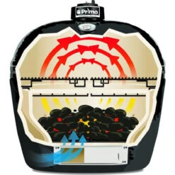 Primo PGCXLH Oval XL 400 Charcoal Ceramic Kamado Grill -Grill Top Griddle Store Primo All In One XL 400 Oval Charcoal Ceramic Kamado Grill with Wheeled Stand and Side Shelves 7800 Indirect Cooking500 67203.1735322856