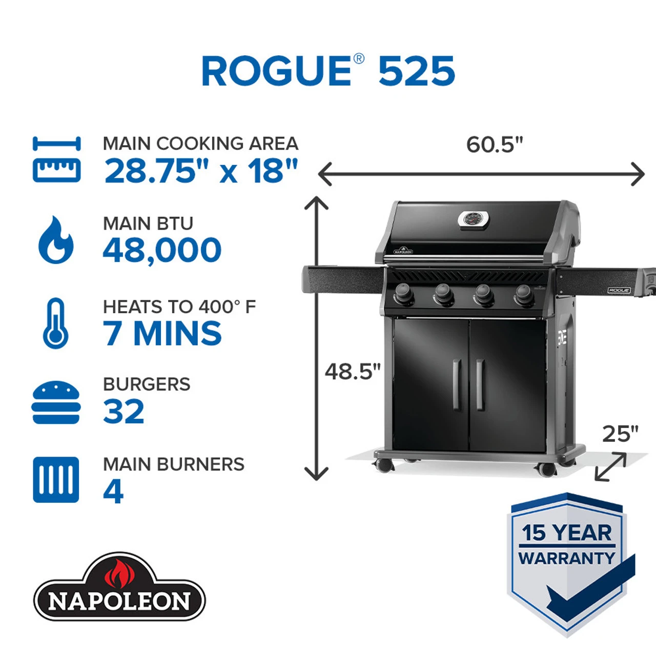 Napoleon R525K-2 Rogue 525 Gas Grill 8 Napoleon R525K-2 Rogue 525 Gas Grill - Image 6