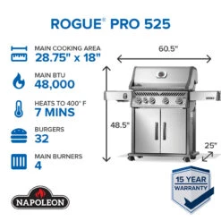 Napoleon RP525SIBSS-2 Rogue PRO 525 SIB With Infrared Side Burner -Grill Top Griddle Store RP525SIBPSS 2 Web Gallery 01 EN Set 12 Rogue Pro 525 SIB 01 49764.1755645080