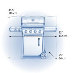 Napoleon F425DSBPGT-ECP Freestyle 425 SB With Range Side Burner -Grill Top Griddle Store WebGallery Dimensional F425SB dual 87395.1755803772