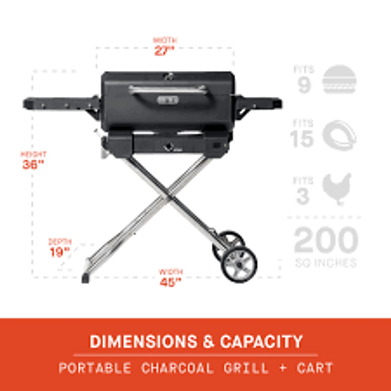 Masterbuilt MB20040722 Portable Charcoal Grill And Smoker With Cart 4 Masterbuilt MB20040722 Portable Charcoal Grill And Smoker With Cart - Image 2