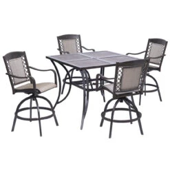 Living Accents Hailey 5 Pc Brown Aluminum Bar Height Set