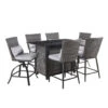 Living Accents Milano 7 Pc Black High Dining Fire Pit Set Gray -Grill Top Griddle Store milano 02332.1638848690