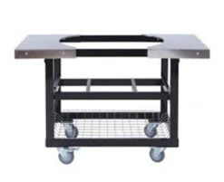 Primo PG00372 Oval XXL Cart With Basket & Stainless Steel Side Shelves